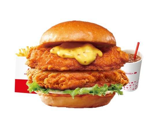 【セット】ダブルハニーマスタードチキンフィレバーガー Double Honey Mustard Chicken Fillet Burger Set