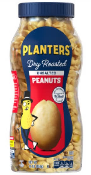 Planters Dry Roasted Peanuts Unsalted 16 oz Jar