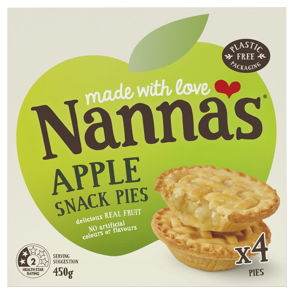 Nanna's Snack Pies, Apple (450g, 4 pack)
