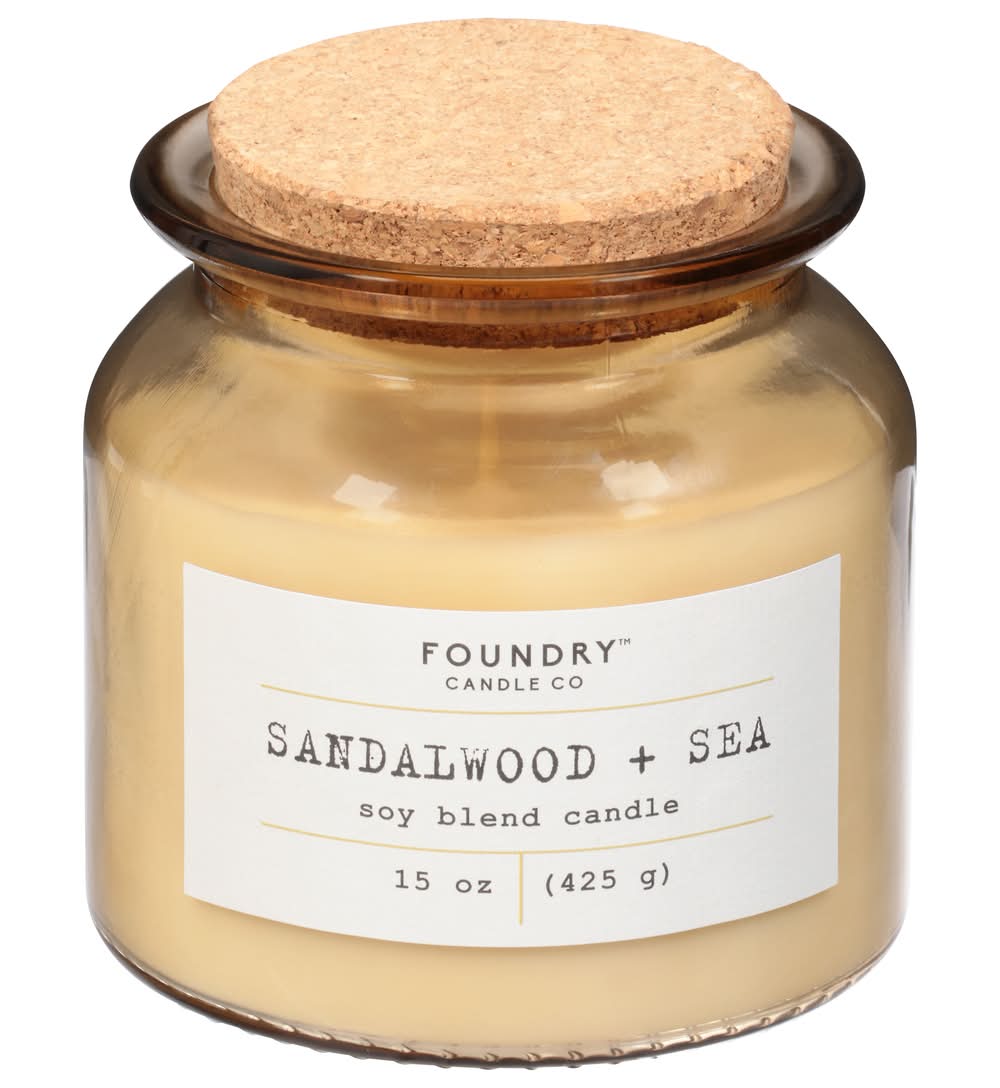 Foundry Candle Co. Sandalwood + Sea Soy Blend Candle (15 oz)