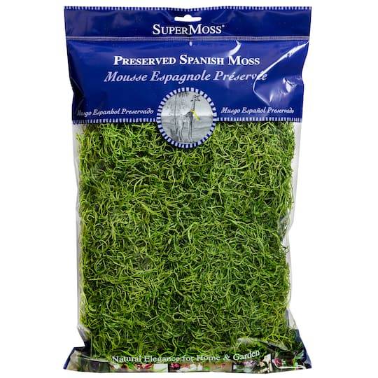 Supermoss Preserved Spanish Moss, Grass Green