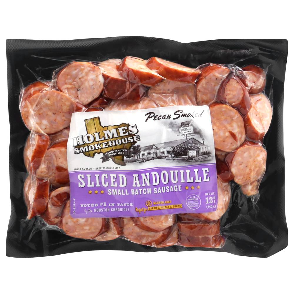 Holmes Smokehouse Sliced Andouille Sausage, Pecan Smoked (12 oz)