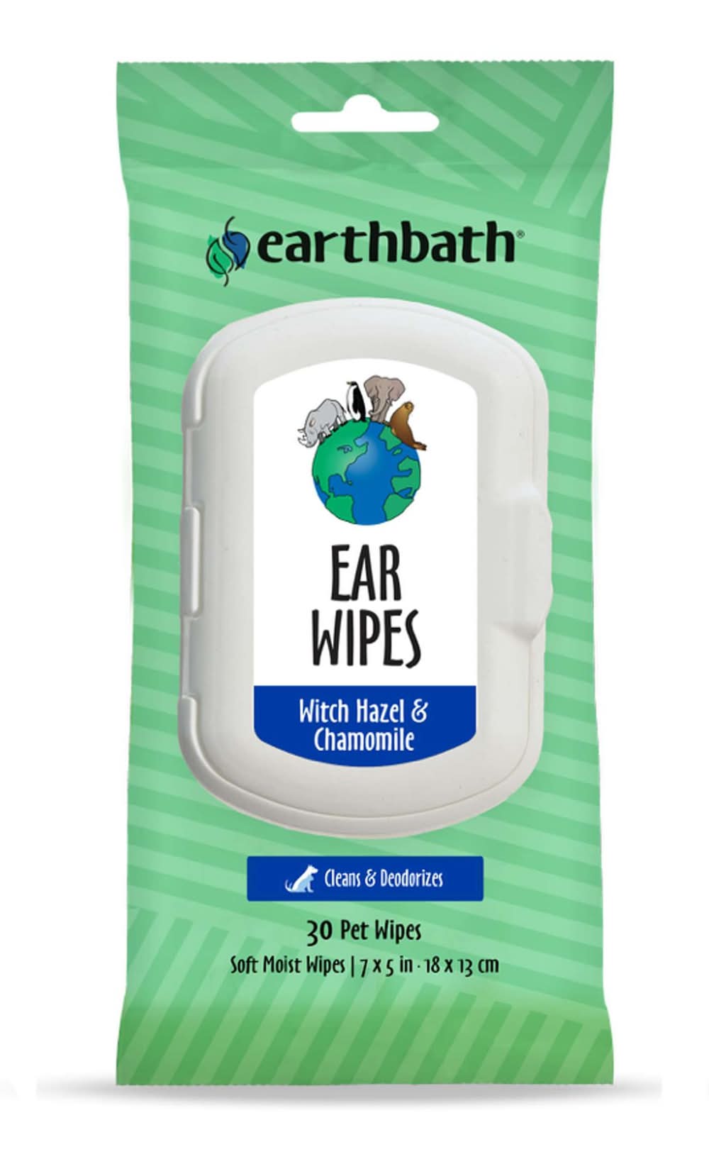 Earthbath Ear Wipes, Camomile, 7X5 in (30 ct)