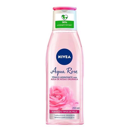 Nivea tônico hidratante aqua rose com água de rosas orgânicas (200ml)