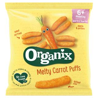 Organix Melty Carrot Puffs Organic Baby Finger Food Snack 20g