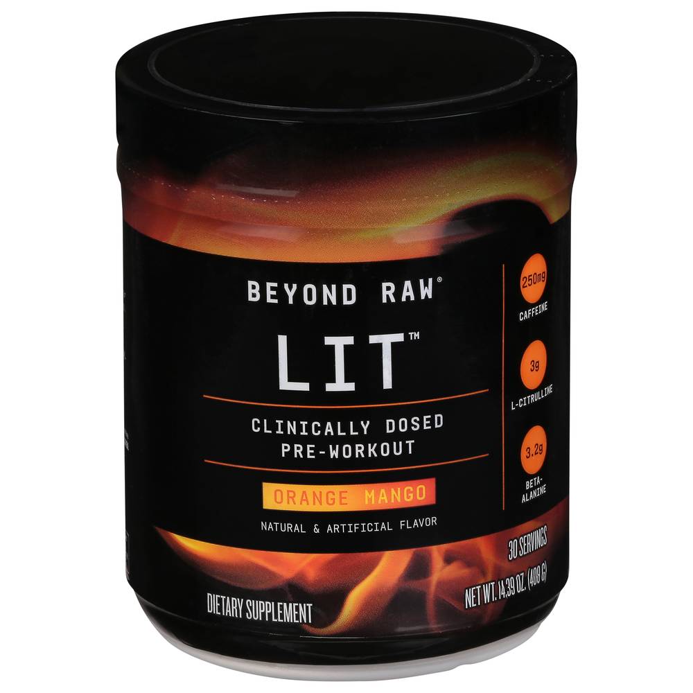 Beyond Raw Lit Orange Mango Pre-Workout Supplement