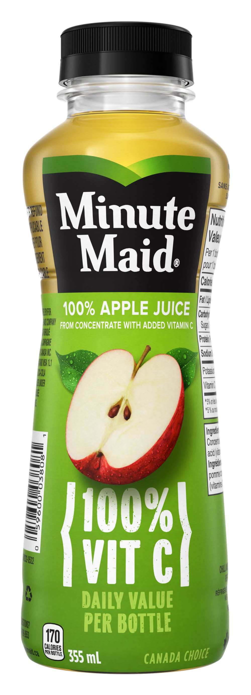 Minute Maid 100% Vitamin C Juice, Apple (355 ml)