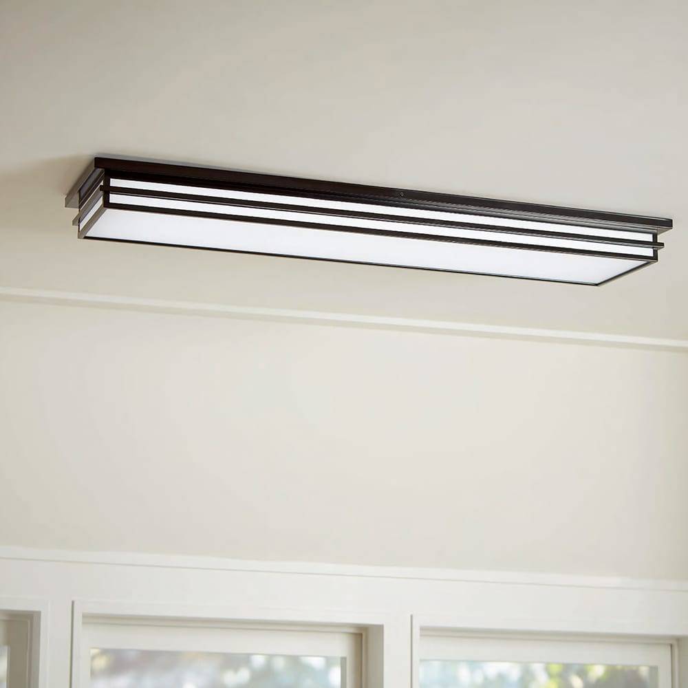 allen + roth Phoebe 1-Light 12.01-in Matte Black Integrated LED Flush Mount Light | MXL1090-LED57K9027