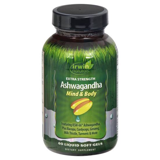 Irwin Naturals Extra Strength Mind & Body Ashwagndha Liquid Soft-Gels (60 ct)