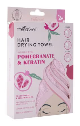 Therawell® Twirly Hair Drying Towel - Pomegranate & Keratin