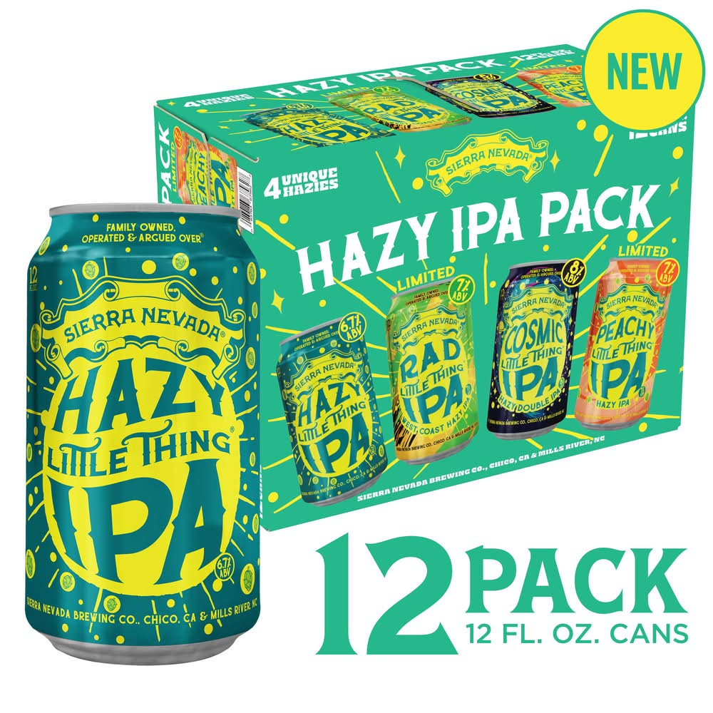 Sierra Nevada Hazy Little Thing Ipa Beer Variety pack, Hazy-Rad-Cosmic-Peach Little Thing (12 x 12 fl oz)