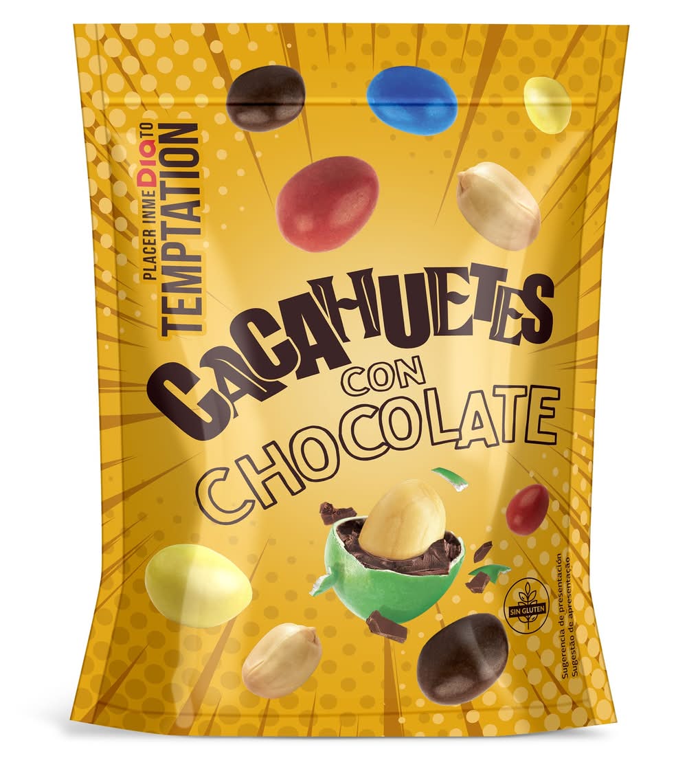 Cacahuetes Cubiertos De Chocolate De Colores Temptation De Dia Bolsa 180 G