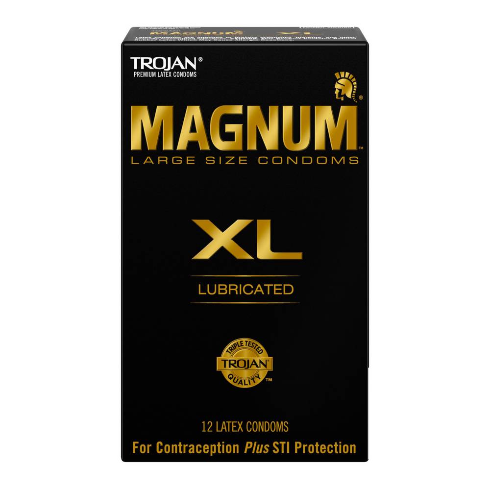 Trojan Magnum Xl Lubricated Latex Condoms (12 ct)