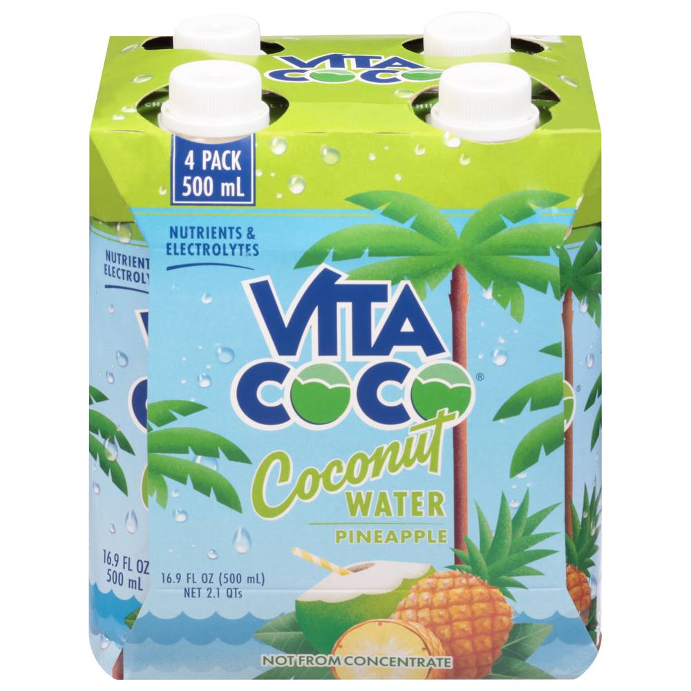 Vita Coco Pineapple Coconut Water (4 x 16.9 fl oz)