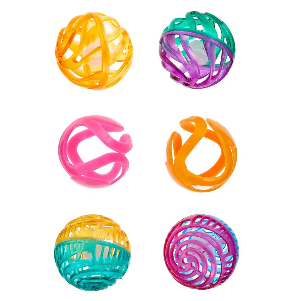 Whisker City Fun Ball Cat Toys, Multi (6 ct)