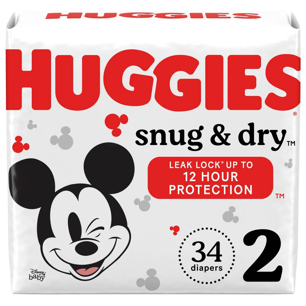 Huggies Snug & Dry Diapers, Size 2, 34 CT
