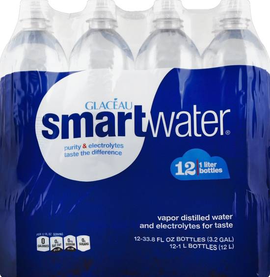 Smartwater Vapor Distilled Water & Electrolytes (12 ct, 33.8 fl oz)