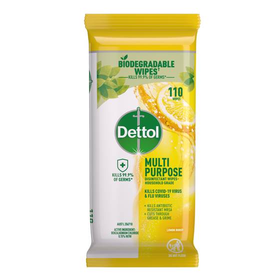 Dettol Multipurpose Disinfectant Cleaning Wipes Lemon 110 pack