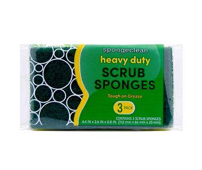 Spongeclean Heavy Duty Scrub Sponges, 3-Pack