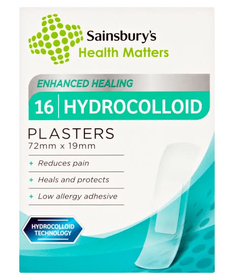 Sainsbury's 72 x 19 mm, Health Matters Hydrocolloid Plasters (16 pack)