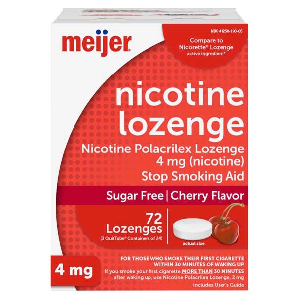 Meijer Nicotine Polacrilex Lozenge, 4 mg (nicotine)