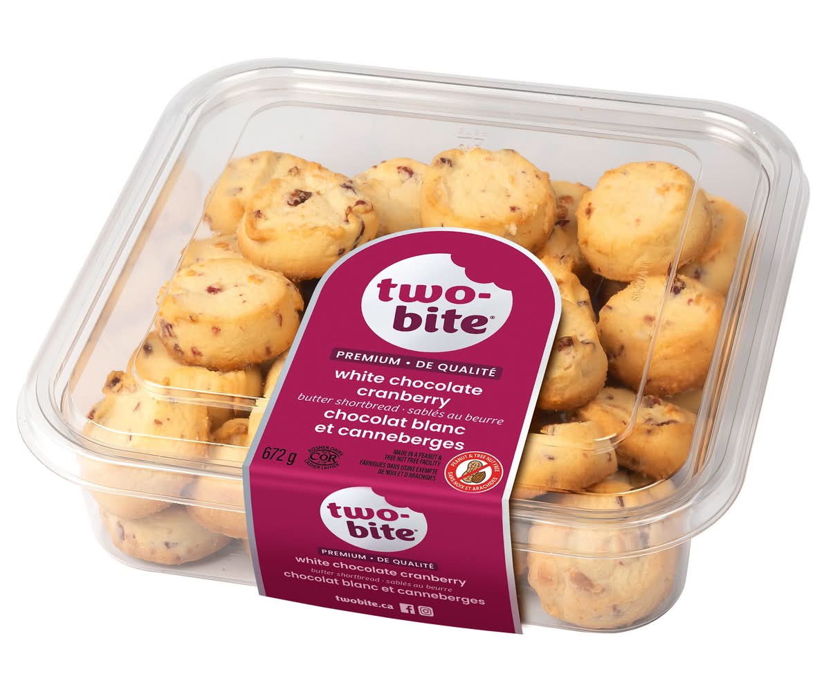 Two-Bite - Biscuit Sablés Avec Canneberges Et Chocolat Blanc, 672 G / Two-Bite Cranberry White Chocolate Shortbread, 672 G