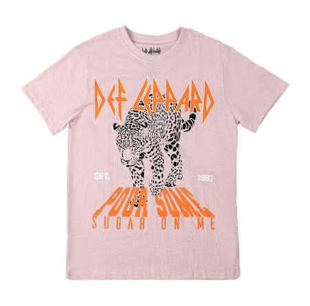 Def Leppard Pour Some Sugar On Me Graphic Tee Medium Pink