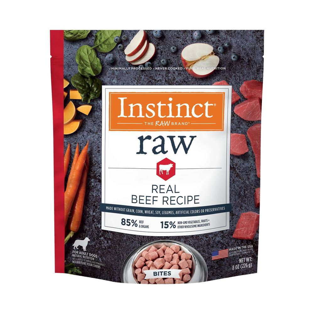 Instinct® Frozen Raw Adult Dog Food - Natural, Grain Free, Beef (Flavor: Beef, Size: 8 Oz)