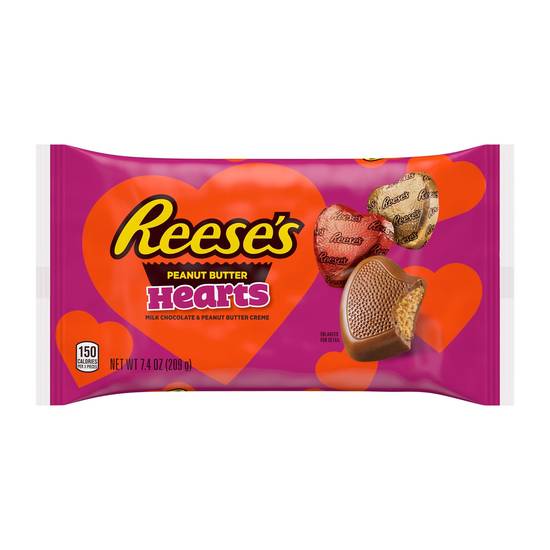 Order REESE'S Milk Chocolate and Peanut Butter Creme Hearts, Valentine's Day Candy, 7.4 oz, Bag food online from CVS store, VIENNA on bringmethat.com