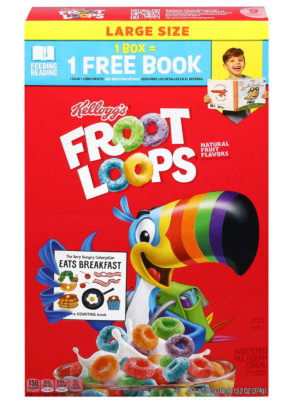 Froot Loops Large Size Sweetened Multigrain Cereal, Fruit (13.2 oz)
