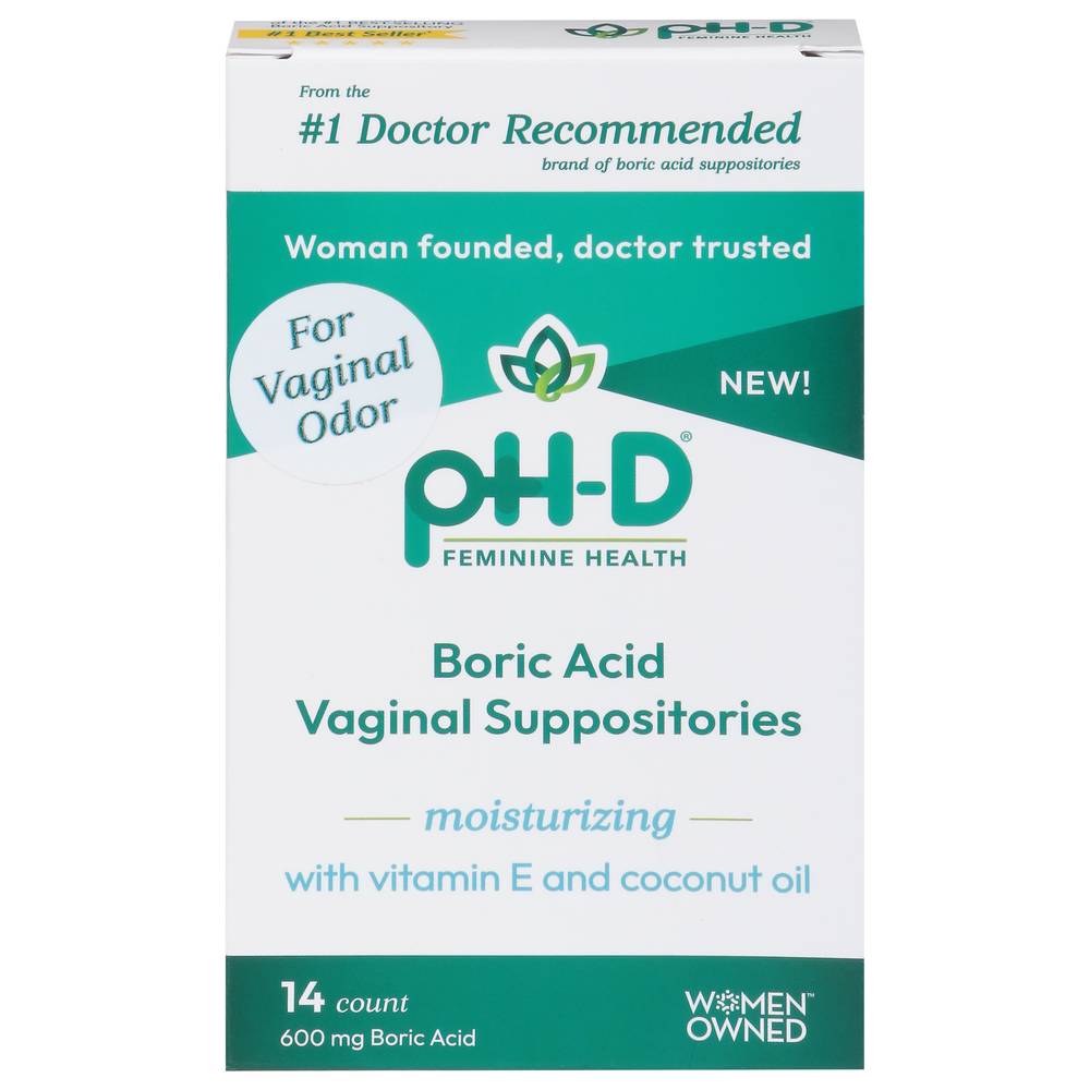 Ph-D Boric Acid Moisturizing Vaginal Suppositories 14ct