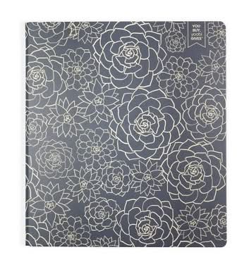 Yoobi Evolve Succulents D-Ring Binder 220 Sheet, 1 in, Navy