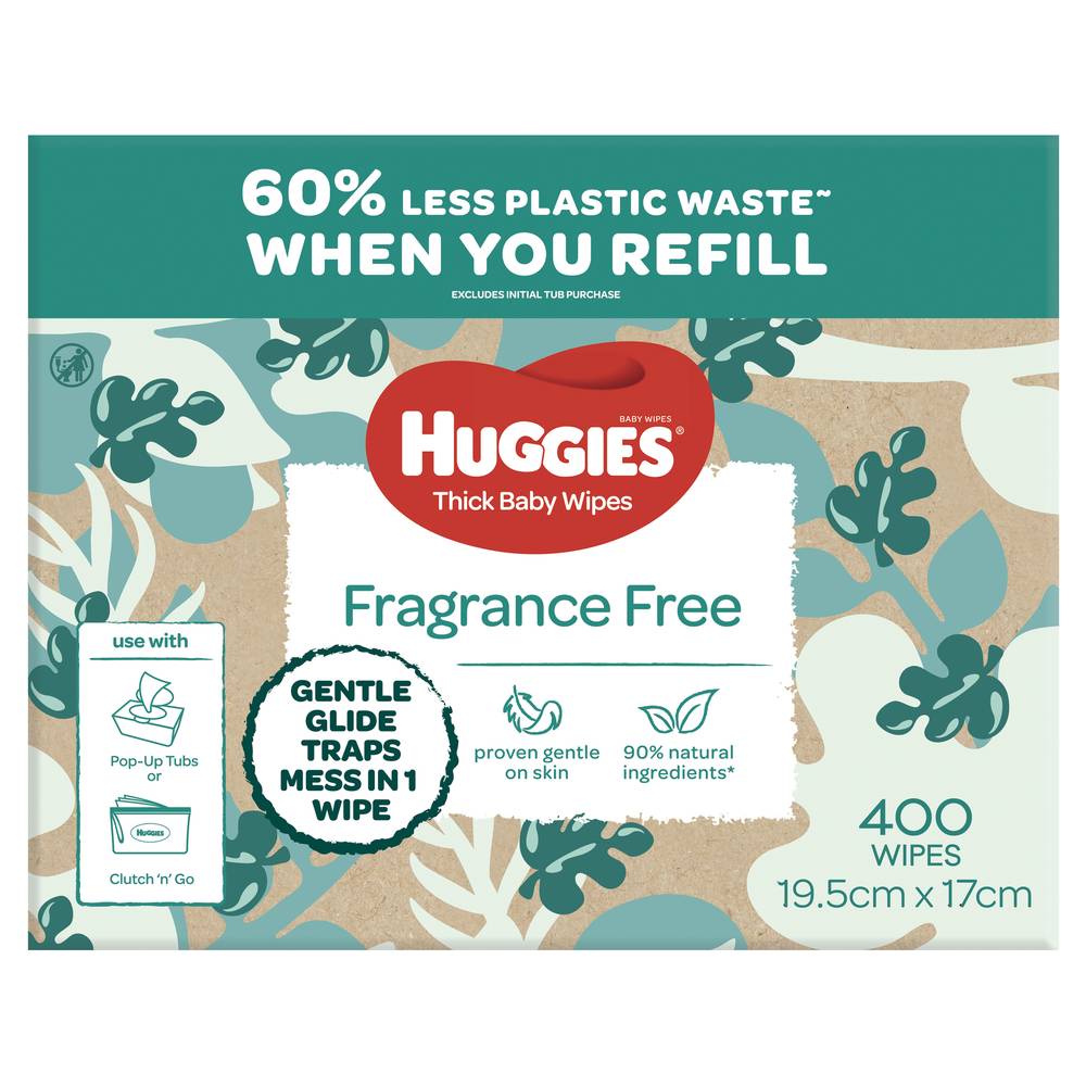 Huggies Fragrance Free Thick Baby Wipes 19.5cmx17cm
