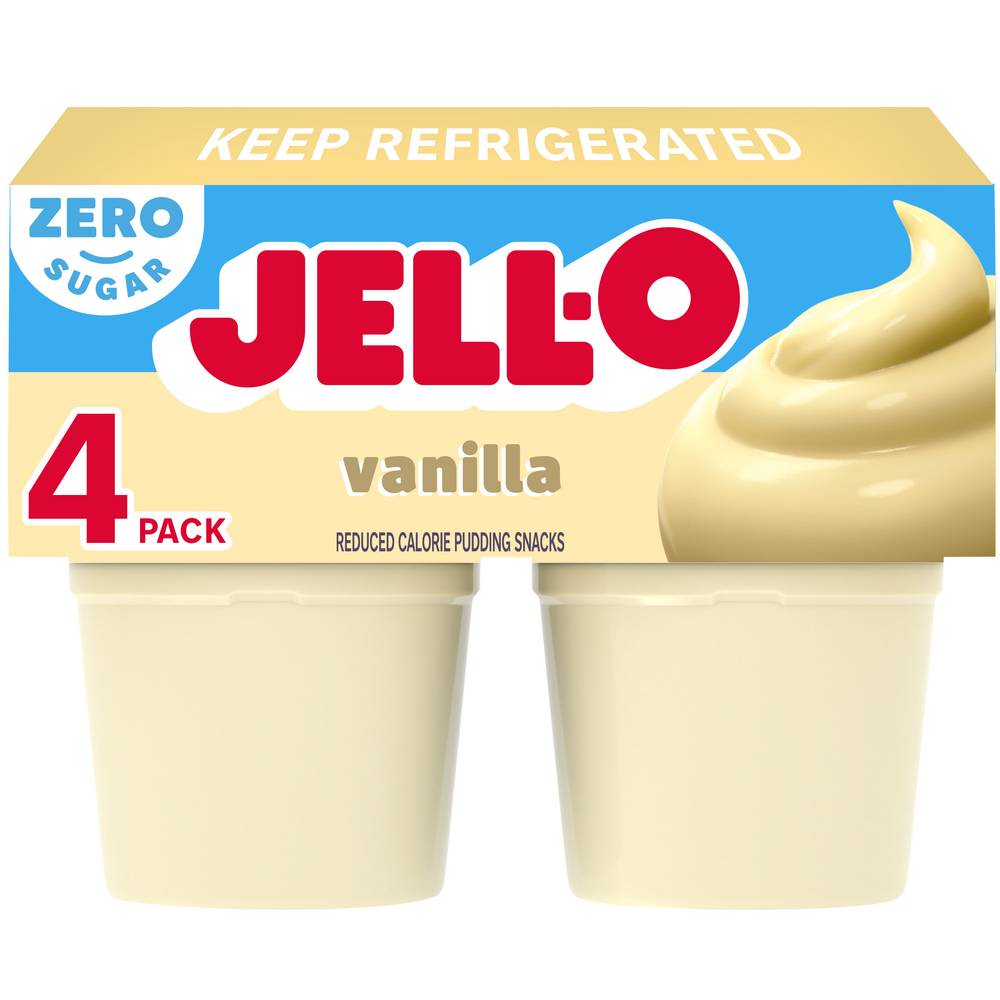 Jell-O Vanilla Flavor Sugar Free Pudding Snacks (4 ct)