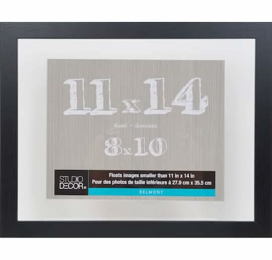 Studio Décor Belmont Float Frame, 11 X 14 Inches, Black