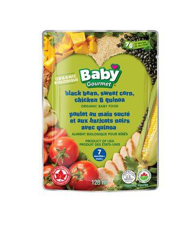 Baby Gourmet Black Bean, Sweet Corn, Chicken & Quinoa Organic Baby Food (128 ml)