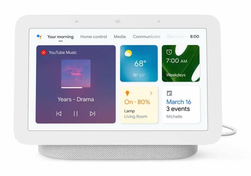 Google Nest Hub 2Nd Gen - Smart Home Speaker And 7 In. Display With Google Assistant - Chalk