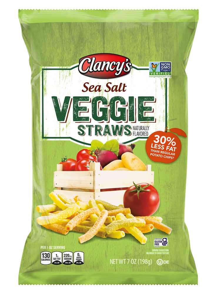 Clancy's Flavored Veggie Straws, Sea Salt (7 oz)