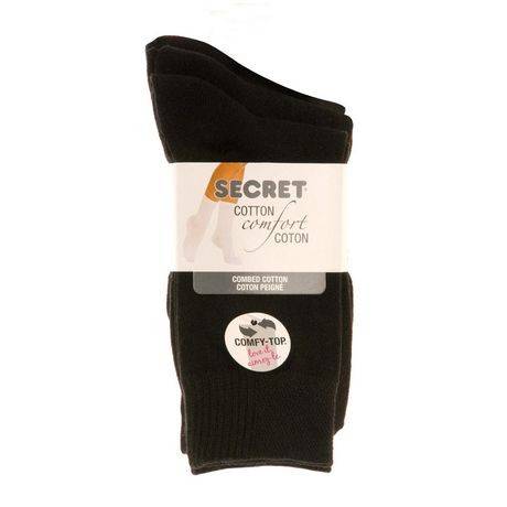 Secret Cotton Comfort Crew Socks (3 pairs)