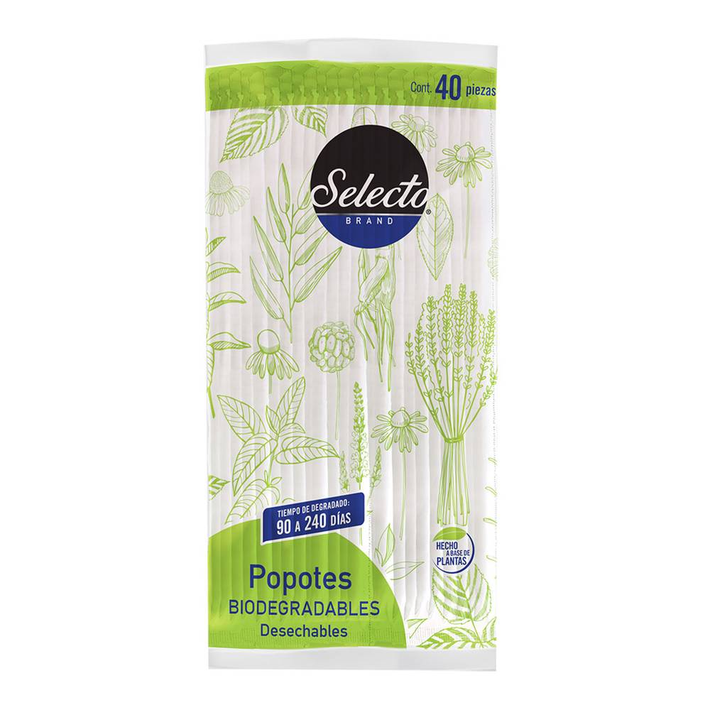 Selecto popotes biodegradables (40 piezas)