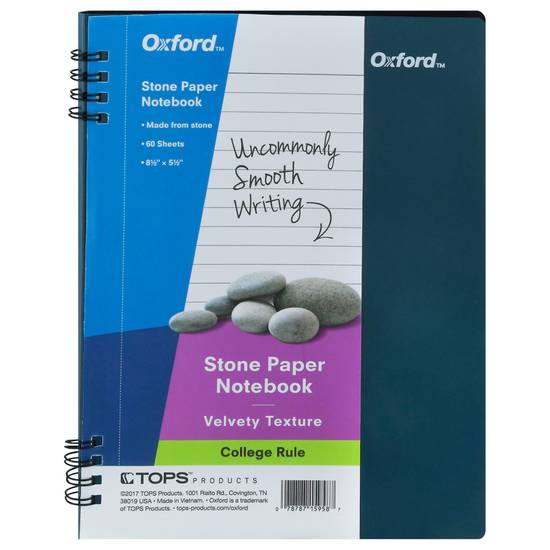 Oxford 60 Sheets College Rule Stone Paper Notebook