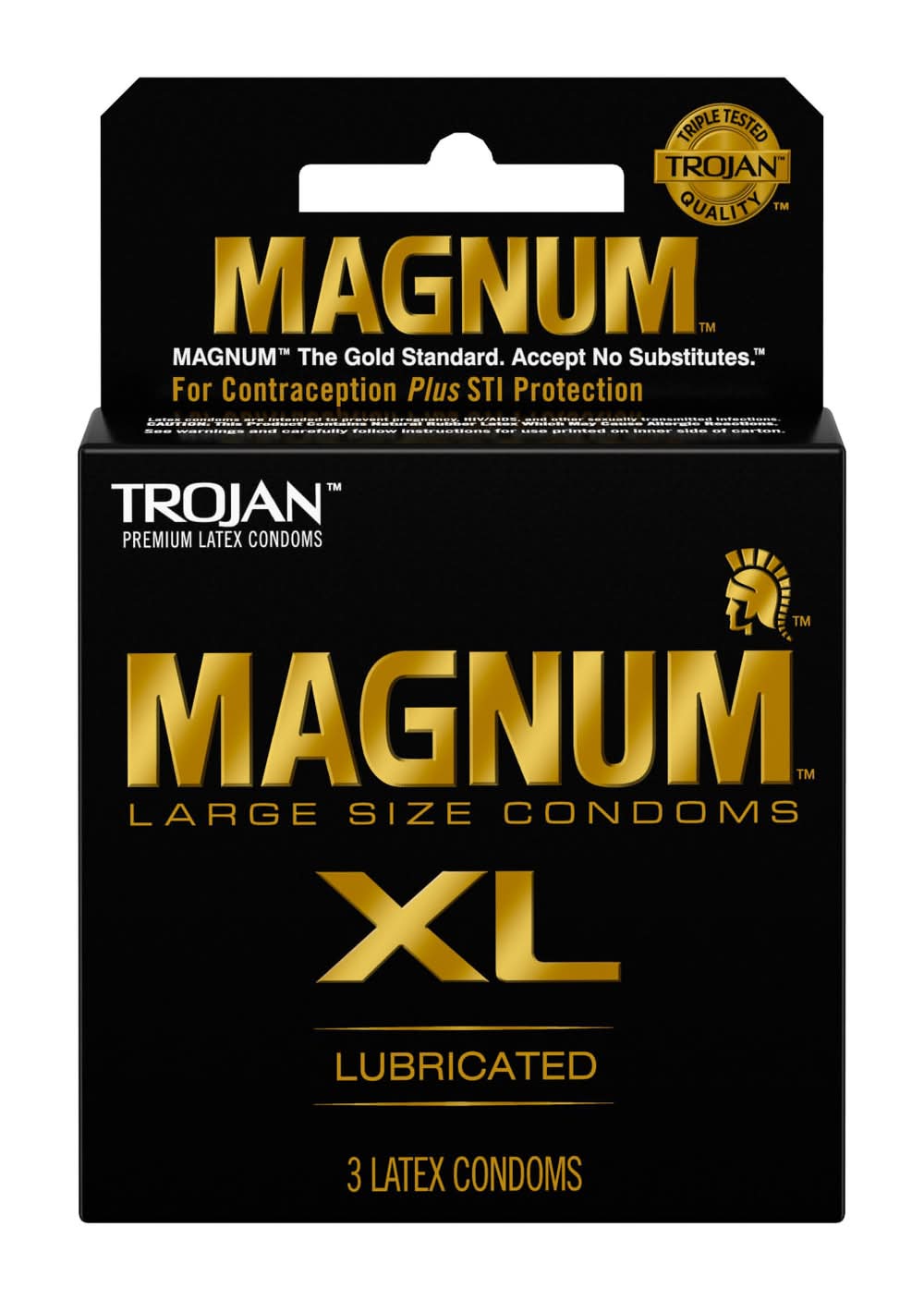 Trojan Magnum Lubricated Latex Condoms, XL (3 ct)