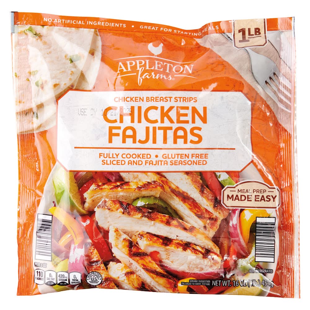 Appleton Farms Fully Cooked Sliced Fajita Chicken Breast Strips (16 oz)