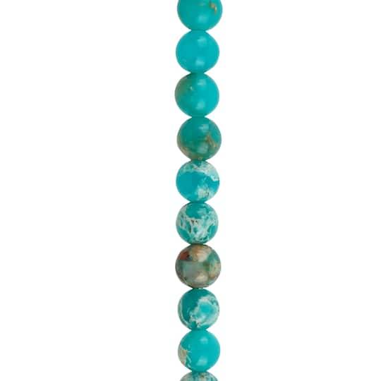 Aqua Serpentinite Jasper Round Beads By Bead Landing