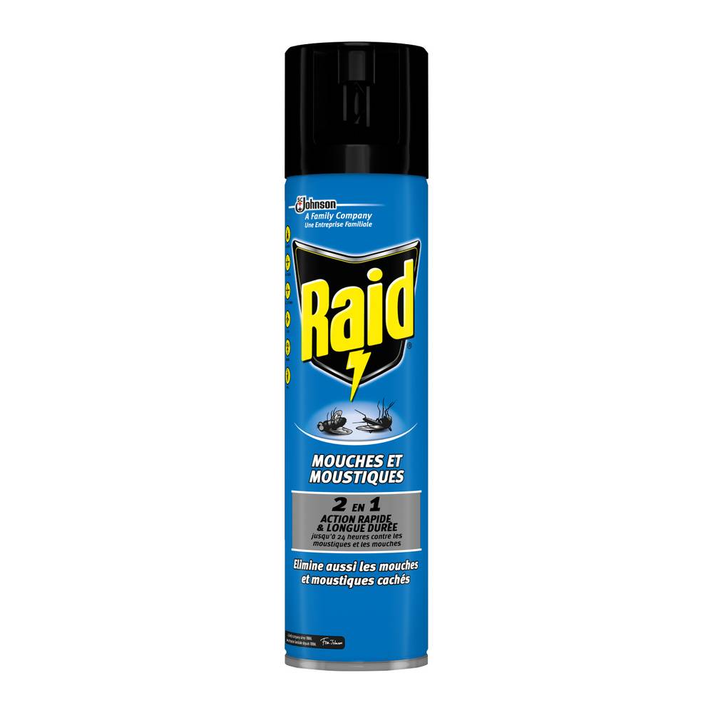 Raid - Anti insecte mouches et moustiques 2en1 action rapide et longue durée