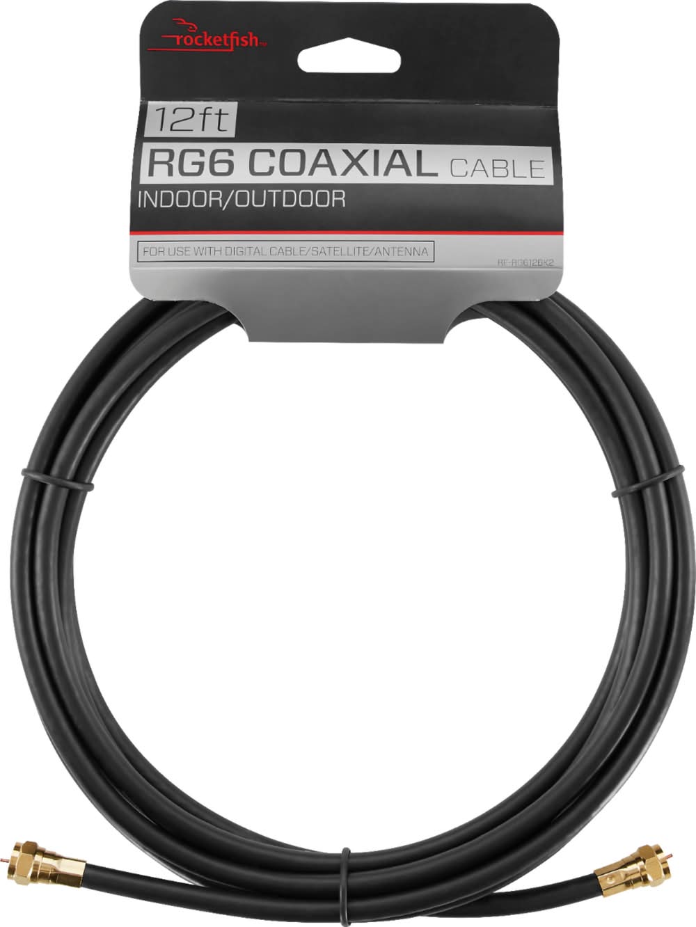 Rocketfish™ - 12' Indoor/Outdoor RG6 Coaxial Cable - Black