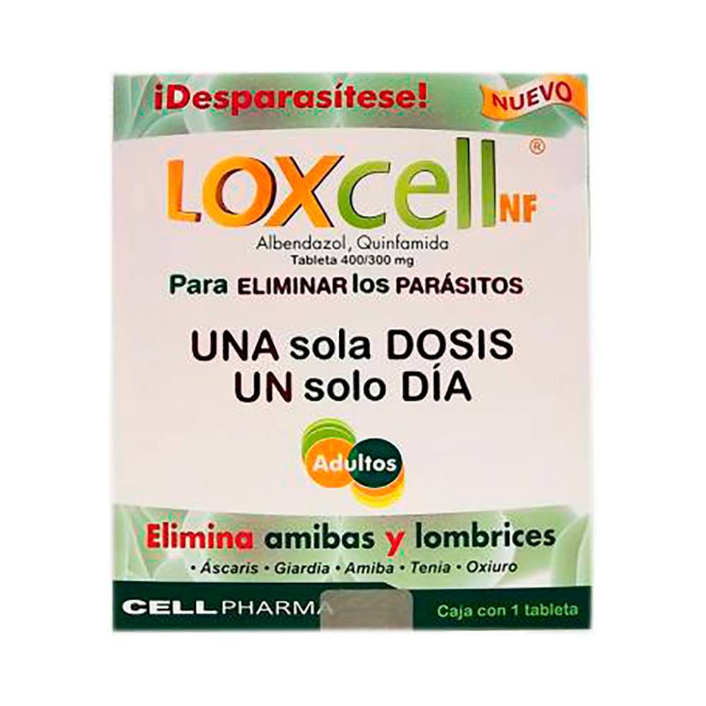 Loxcell albendazol, quinfamida tableta 400 mg / 300 mg (1 pieza)
