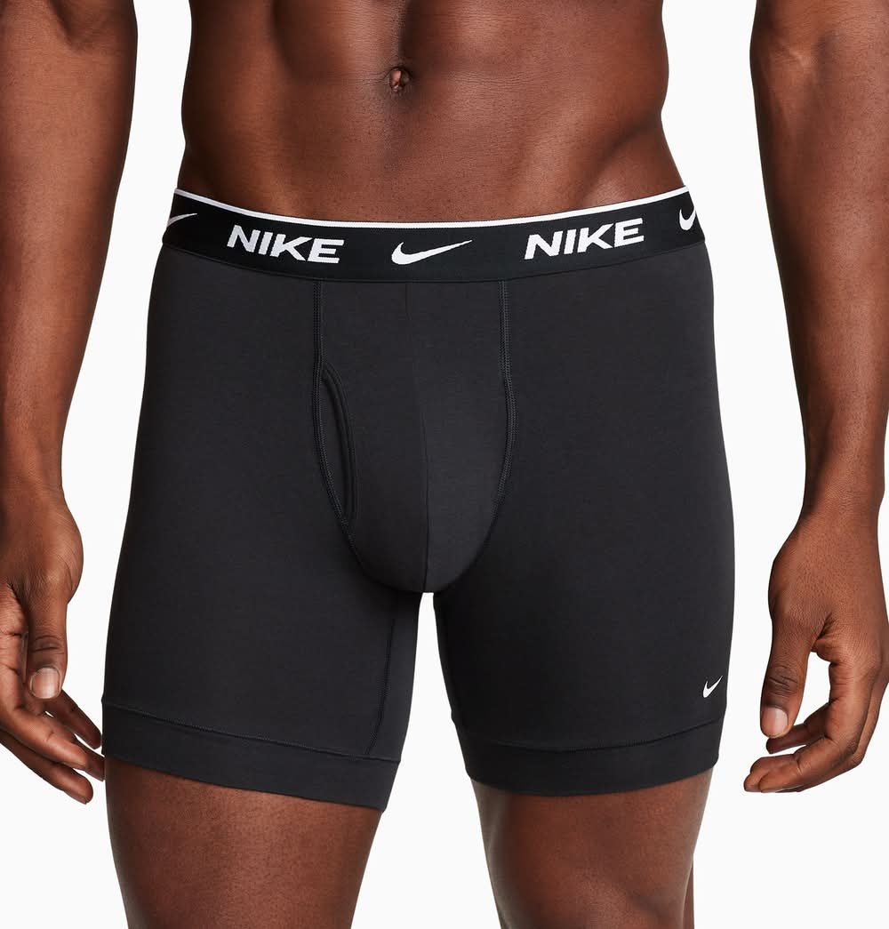 Nike Stretch Cotton Boxer Briefs, Men, L, Black (3 ct)