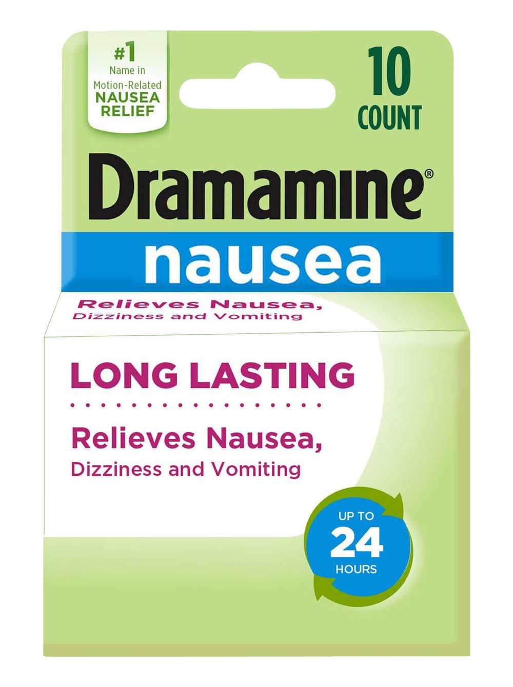 Dramamine Long Lasting Formula 25 mg Nausea Relief Tablets (10 ct)