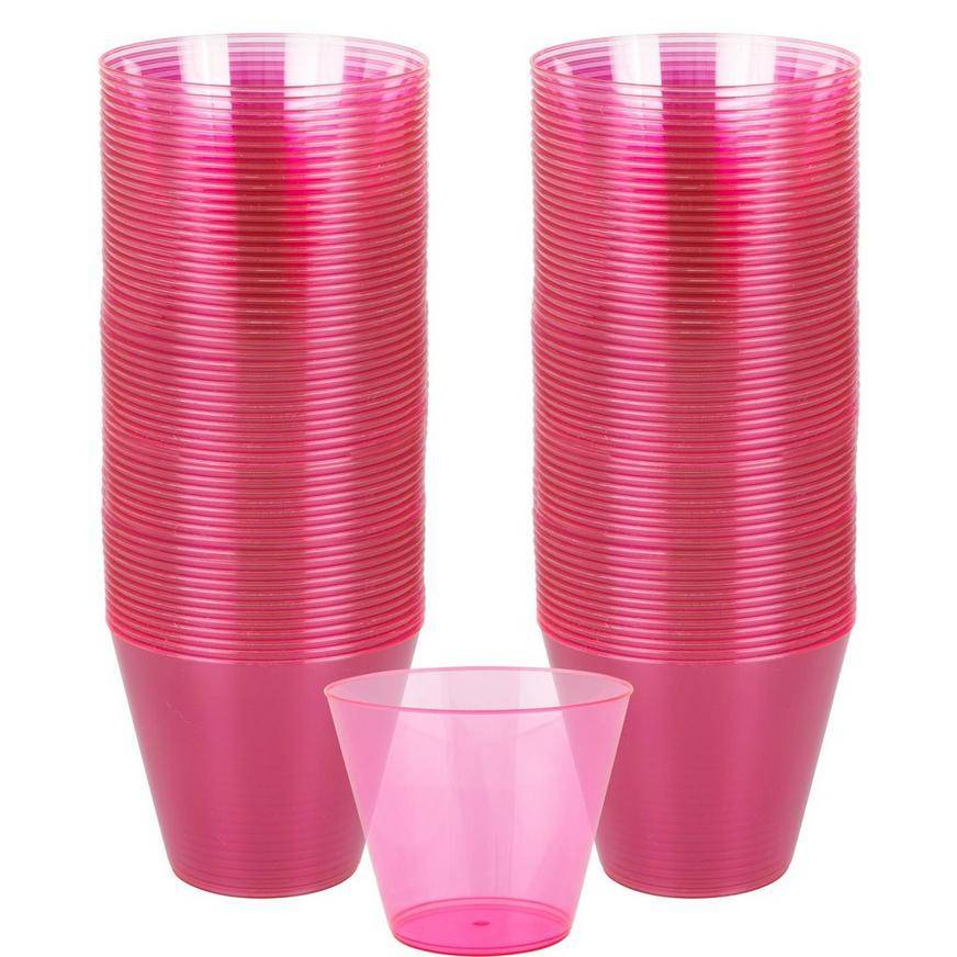 Party City Plastic Cups (bright pink)